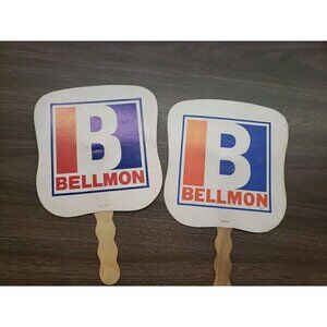 2 Old Advertising Paper Fan Henry Bellmon Oklahoma Governor / US Senator 60s-80s